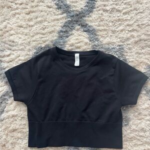 Offline by Aerie Black Crop Workout Top